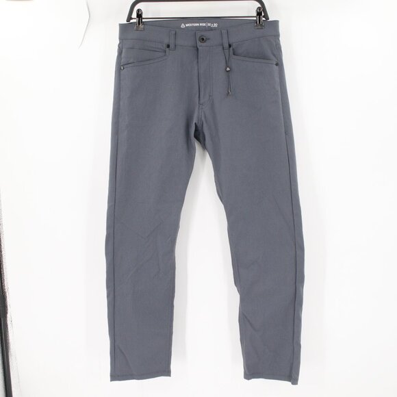 Western Rise Pants Mens 32 L28 Gray AT Utility Durable Outdoor Hiking Slim mid - Picture 1 of 11